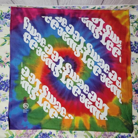 Swae Lee Post Malone Runaway Tour 2019 Tie Dye Bandana, 21x21 - Picture 1 of 6